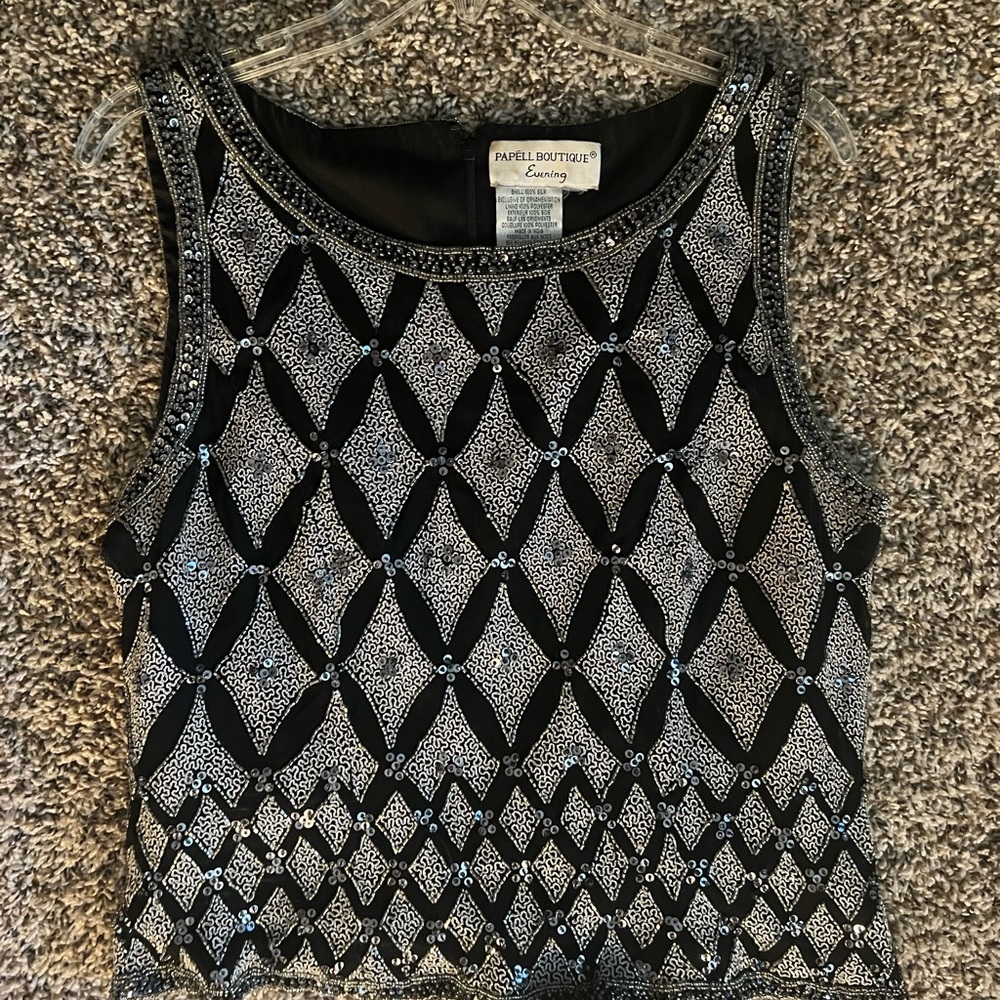 Fancy beaded blouse top! Papell Boutique